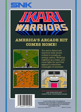 Ikari Warriors (USA) (Rev 1) box cover back